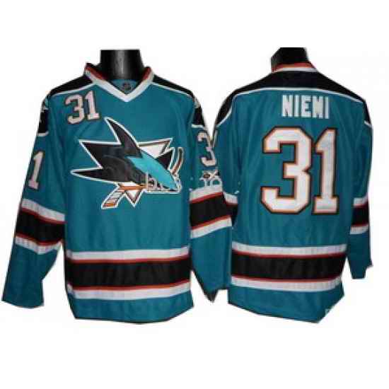 2011 Newest San Jose Sharks Jerseys 31 Antti Niemi Green Jersey